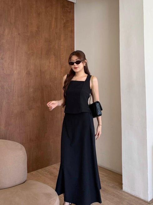 Women Classy Square Top With Skirt Co-Ord Sets